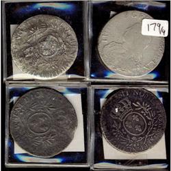 France, Lot of 4 pcs all with unreadable date