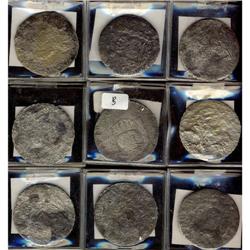 Mexico Silver 8 Reales (Mo). Lot of 9 coins a
