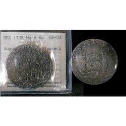 Mexico Silver 8 Reales KM#103 1738Mo Ferdinan