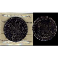 Mexico Silver 8 Reales KM#103 1738Mo Philip V