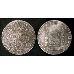 Mexico Silver 8 Reales KM#103 1743Mo VF©