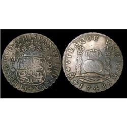 Mexico Silver 8 Reales KM#104,1 1748Mo VF(b)