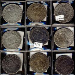 Mexico Silver 8 Reales (Mo).  Lot of 9 pcs in