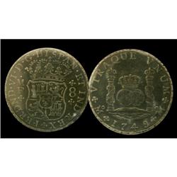 Mexico Silver 8 Reales KM#104.1  1749Mo Ferdi