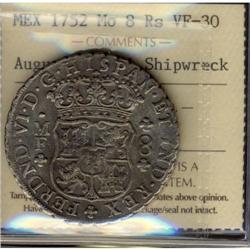 Mexico Silver 8 Reales KM#104.1  1752Mo Ferdi