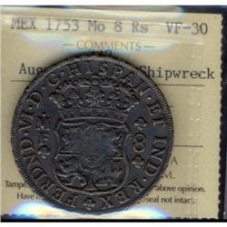 Mexico Silver 8 Reales KM#104.1  1753/2Mo Fer