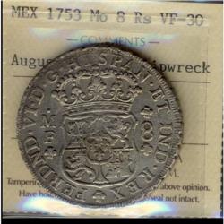 Mexico Silver 8 Reales KM#104.1 1753Mo Ferdin