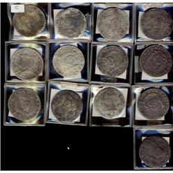 Mexico Silver 8 Reales (Mo).  Lot of 13 coins