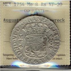 Mexico Silver 8 Reales KM#104.1  1754/3Mo Fer
