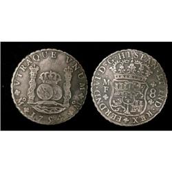 Mexico Silver 8 Reales KM#104,2 1754Mo MF VF2