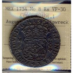 Mexico Silver 8 Reales KM#104.1 1754/3Mo Ferd