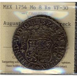 Mexico Silver 8 Reales KM#104.1 1754Mo Ferdin