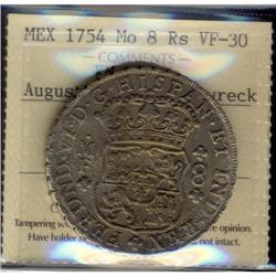 Mexico Silver 8 Reales KM#104.1  1754Mo Ferdi