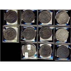 Mexico Silver 8 Reales (Mo).  Lot of 11 pcs a