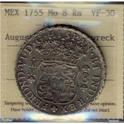 Mexico Silver 8 Reales KM#104.2  1755Mo Ferdi