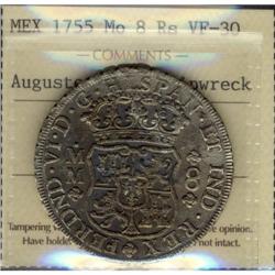 Mexico Silver 8 Reales KM#104.2  1755Mo Ferdi