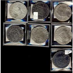Mexico Silver 8 Reales (Mo). Lot of 7 coins a
