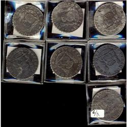 Mexico Silver 8 Reales (Mo). Lot of 7 coins a