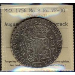 Mexico Silver 8 Reales KM#104.2  1756Mo Ferdi