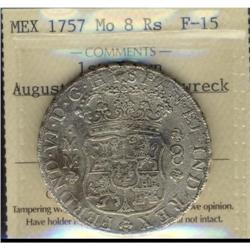 Mexico Silver 8 Reales KM#104.2 1757Mo 1st Cr