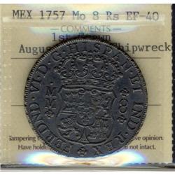 Mexico Silver 8 Reales KM#104.2 1757Mo 1st Cr