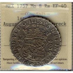 Mexico Silver 8 Reales KM#104.2 1757Mo 1st Cr