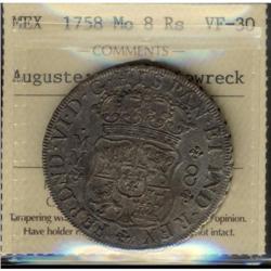 Mexico Silver 8 Reales KM#104.2 1758Mo Ferdin