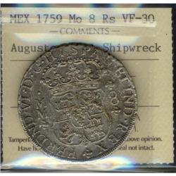 Mexico Silver 8 Reales KM#104.2 1759Mo Ferdin