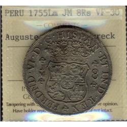 Peru Silver 8 Reales KM#55.1 1755LM LM Ferdin