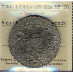 Peru Silver 8 Reales KM#55.1 1756/5LM JM Ferd