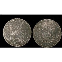 Peru Silver 8 Reales KM#55,1 1756JM.  Slightl