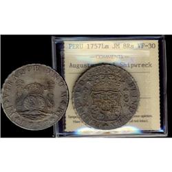 Peru Silver 8 Reales KM#55.1 1757LM JMFerdina