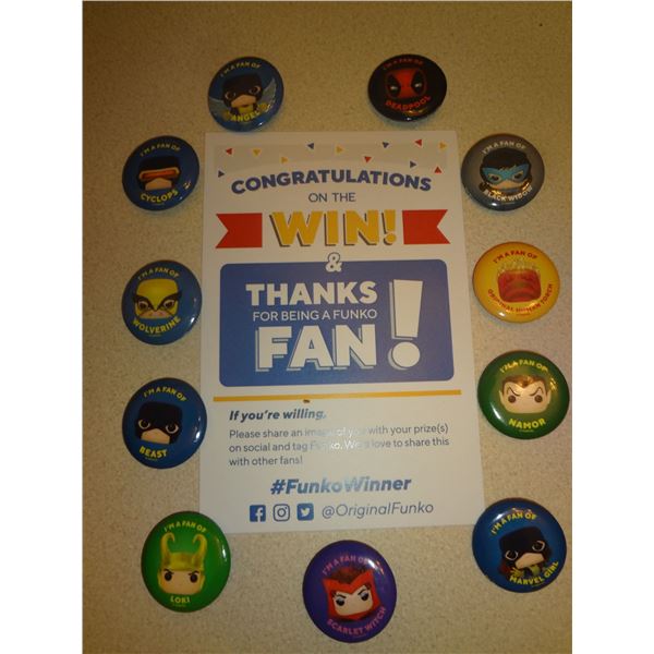 Rare Funko Fan Giveaway Button Set