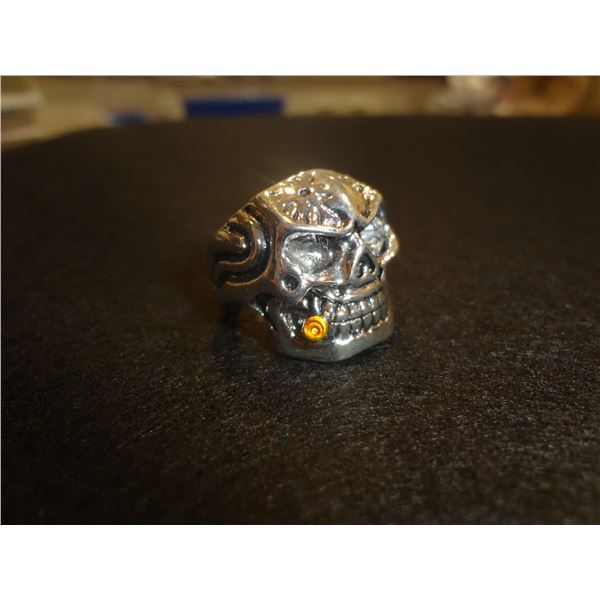 Size 8 Skull Ring with Stones