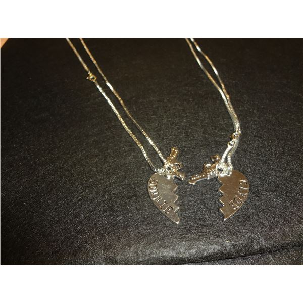 Bonnie and Clyde His and her chain and pendants