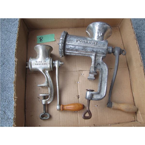 box with two meat grinders