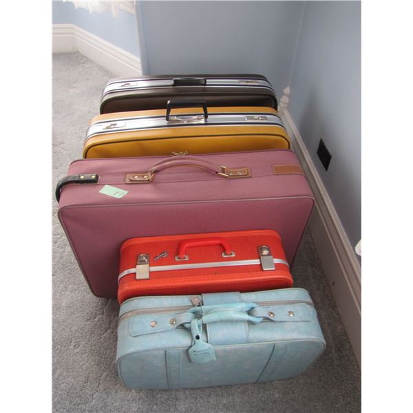 lot of 5 suitcases