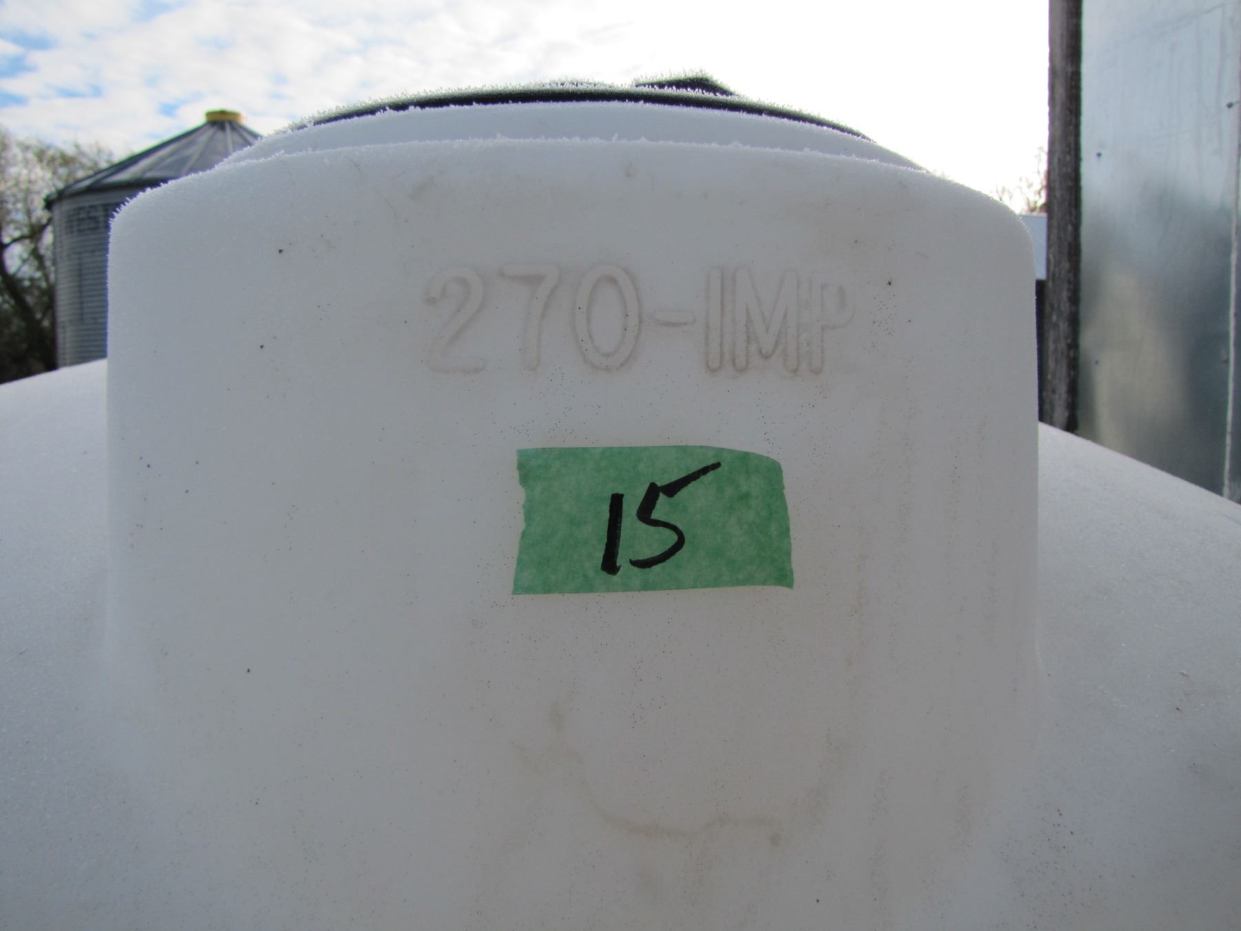 poly slip tank 270 imperial gallons with brass valve