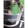 Image 2 : 3 pails of oil and one of Grease qualities marked on side.  grease pail is about half-full