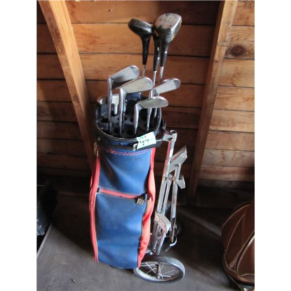 golf bag with clubs