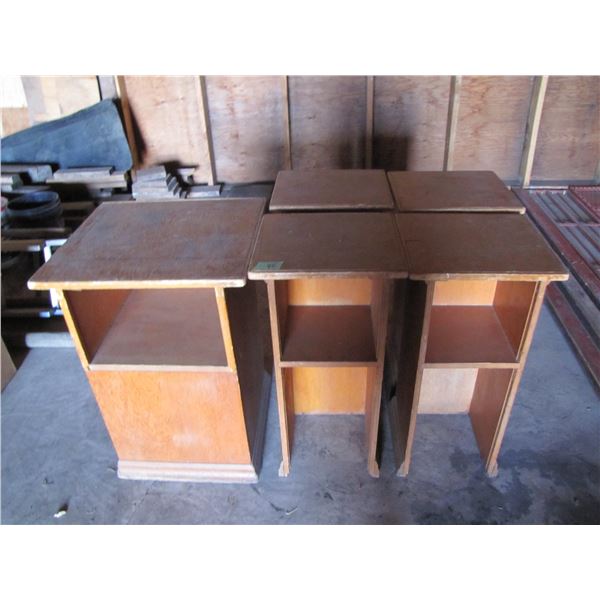 lot of 5 wooden podiums