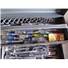 Image 2 : grey toolbox with sockets, nut drivers, wrenches, e t c