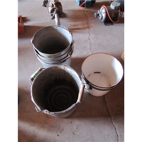 assorted metal pails