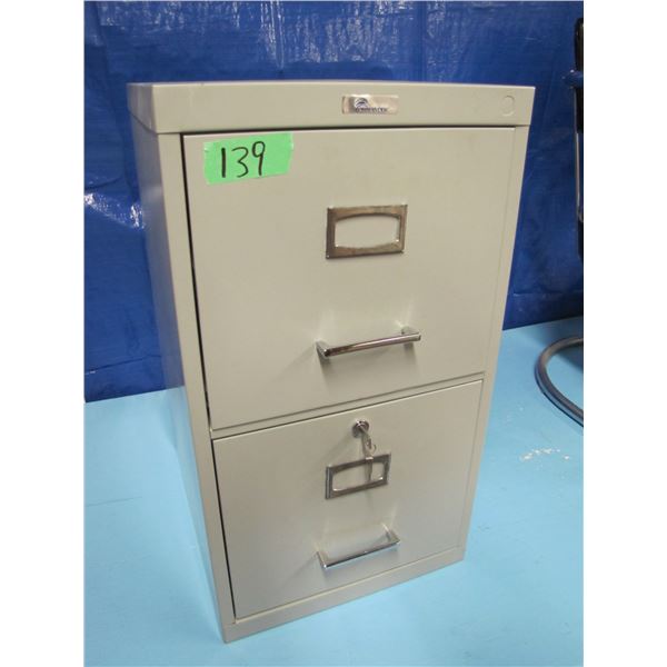 two drawer filing cabinet letter size with key