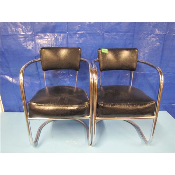 lot of two Chrome frame side chairs