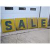 Image 1 : lot of four letters spelling sale 36 by 36 - the L has a hole in it