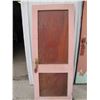 Image 5 : slab door has a bit of rot on one Edge, with key from the Sylvan Court hotel Wasagaming Manitoba, Ri