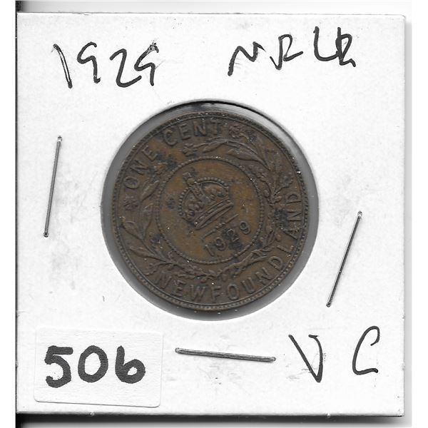 1929 Newfoundland one cent coin