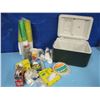 Image 1 : Coleman cooler with disposable cups plates and Cutlery