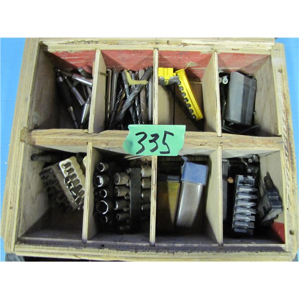 lot of drill bits, nut drivers, Etc